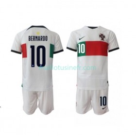 Maillot de Foot Portugal Bernardo 10 Extérieur Coupe du monde 2022 - Enfant